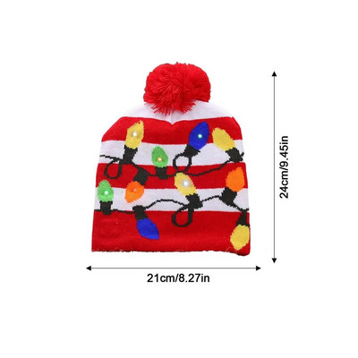 LED božićna kapa Svjetleća pletena kapa Topla kapa Zimske kape Božićna pokrivala za glavu Šarene svjetlucave potrepštine za zabavu