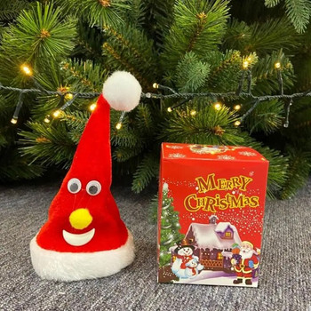 Χριστουγεννιάτικο ηλεκτρικό καπέλο 6 ιντσών που μαγνητίζει το βλέμμα χορευτικό χριστουγεννιάτικο παιχνίδι Δημιουργικό αστείο χριστουγεννιάτικο δέντρο με γέμιση ζώο για παιδιά Πρωτοχρονιά