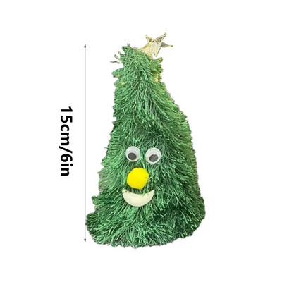 6 collu elektriskā Ziemassvētku cepure, uzkrītošā dejojoša Ziemassvētku rotaļlieta, radoša, jautra Ziemassvētku eglītes pildīts dzīvnieks bērniem Jaunais gads