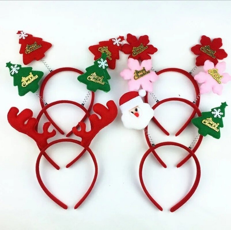 Ziemassvētku galvassegas bērniem Ziemassvētku vecīša aļņu ragi mazuļu galvas saite bērniem Diadēm elfs ausis ragi matu aksesuāri