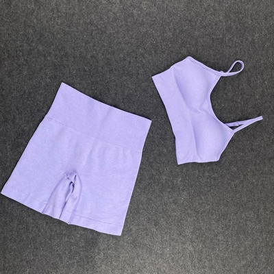 Bešavni ženski komplet za jogu Sportska odjeća za vježbanje Kratke hlače za teretanu Sportski grudnjak Kompleti za vježbanje Ženska odjeća Legginsy Push Up Hlače Odijela