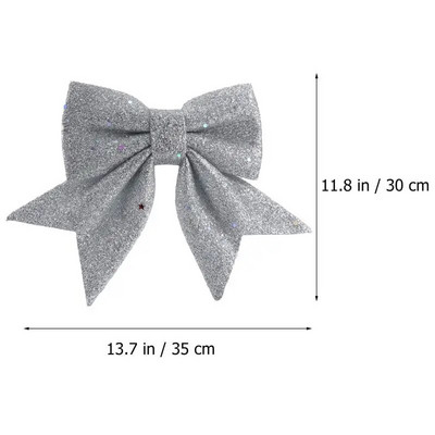 4db karácsonyi arany por masni karácsonyfa nyomtatott masni díszek karácsonyi csillogó szalag masni karácsonyfadíszek