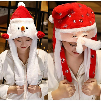с въздушни възглавници Шапка на Дядо Коледа Парти консумативи с уши ще се движат Мека шапка на лосове Шапка на снежен човек Възрастен