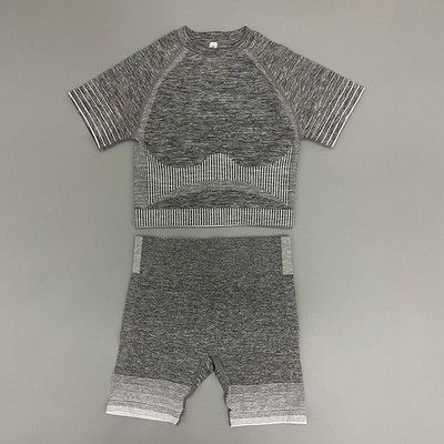 Zökkenőmentes női 2/3/5db jóga szett Futó tornatermi edzés rövid ujjú+felső sport+leggings+rövidnadrág+melltartó Fitness Suit jógaruha