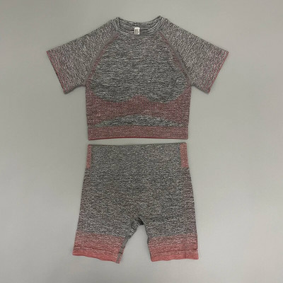 Zökkenőmentes női 2/3/5db jóga szett Futó tornatermi edzés rövid ujjú+felső sport+leggings+rövidnadrág+melltartó Fitness Suit jógaruha