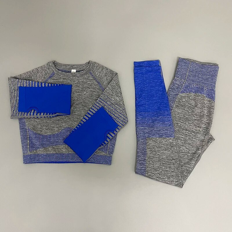 Zökkenőmentes női 2/3/5db jóga szett Futó tornatermi edzés rövid ujjú+felső sport+leggings+rövidnadrág+melltartó Fitness Suit jógaruha