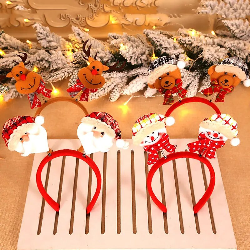 Jõulud Juukserõngas Tüdrukutele Peapaelad Põdrad Jõuluvana Lumemees Juuksepael Juukseaksessuaarid Jõulu-uusaasta peokingid