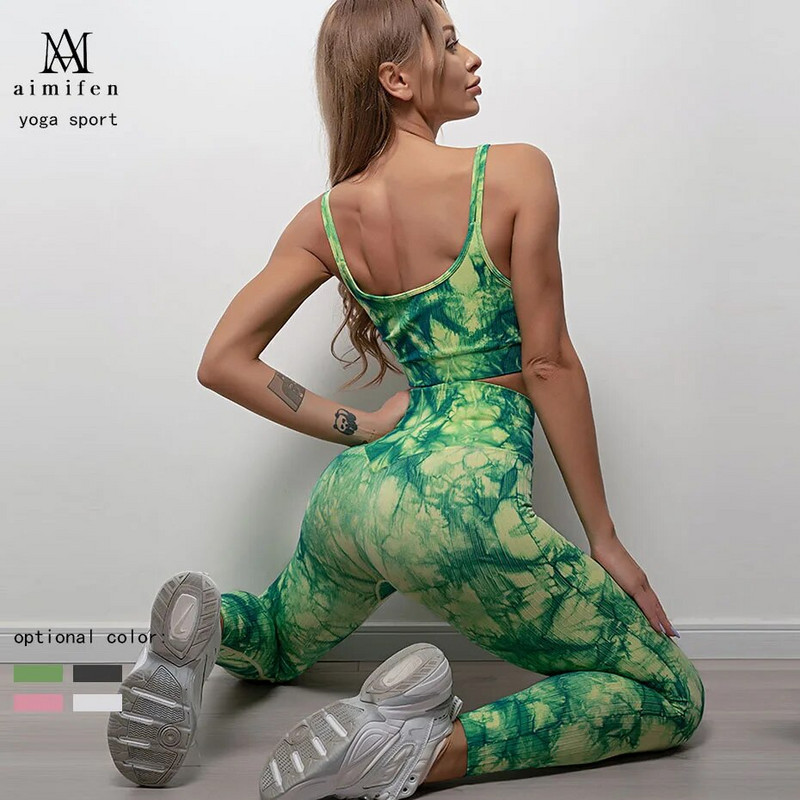 Bezšuvju sieviešu jogas komplekts treniņam Sporta bikses Krūšturis Uzvalki Fitness Formējoši legingi Sieviešu push up ar augstu vidukli Skriešanas bikses Zeķubikses