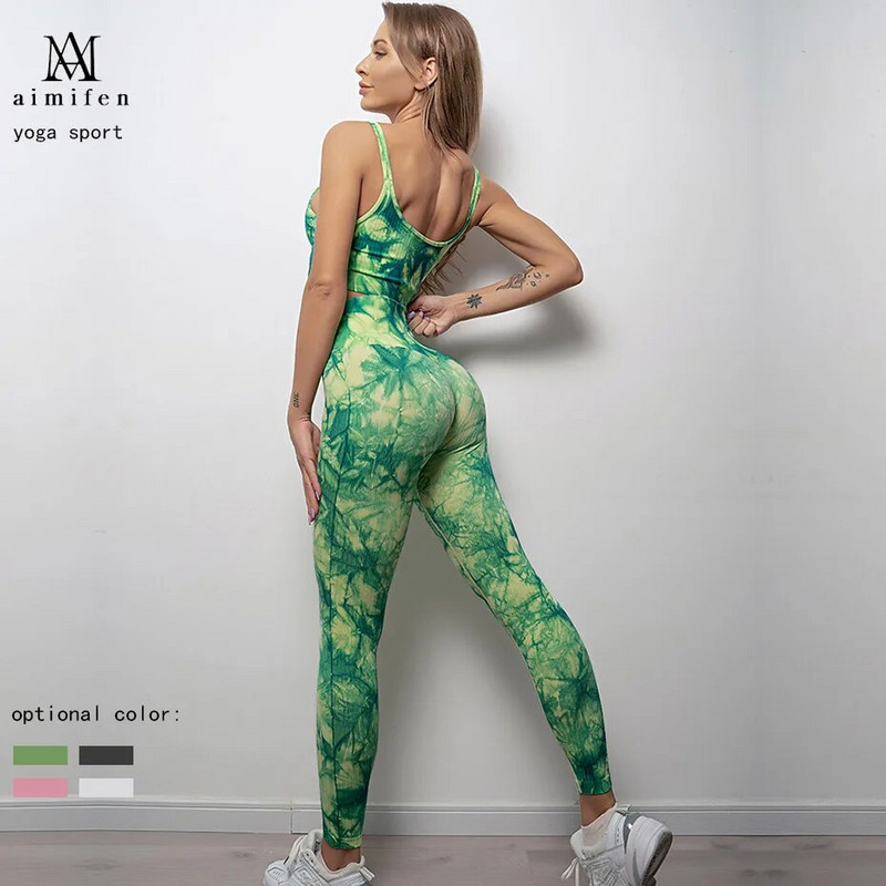 Bezšuvju sieviešu jogas komplekts treniņam Sporta bikses Krūšturis Uzvalki Fitness Formējoši legingi Sieviešu push up ar augstu vidukli Skriešanas bikses Zeķubikses