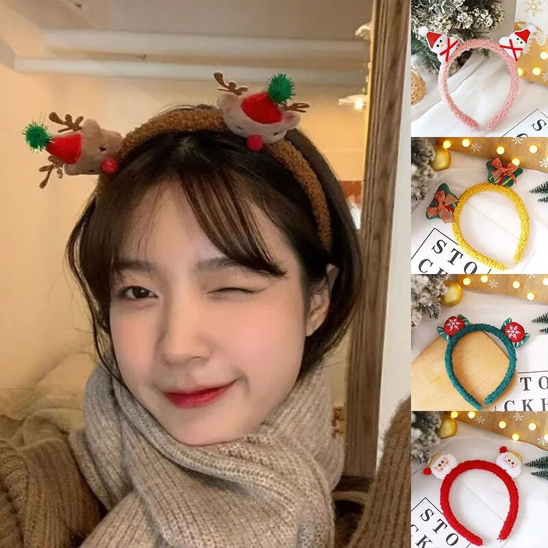 Új karácsonyi fejpánt rénszarvas agancs szarv virág hajpánt kapcsos fejfedő gyerekek felnőtteknek újév Navidad party Halloween cosplay