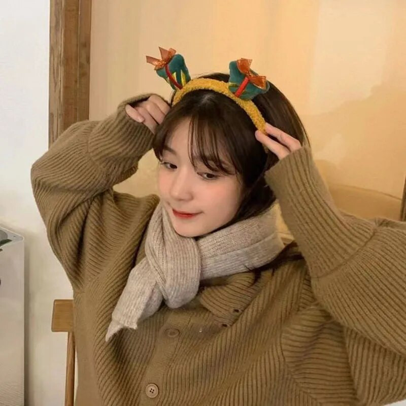 Új karácsonyi fejpánt rénszarvas agancs szarv virág hajpánt kapcsos fejfedő gyerekek felnőtteknek újév Navidad party Halloween cosplay