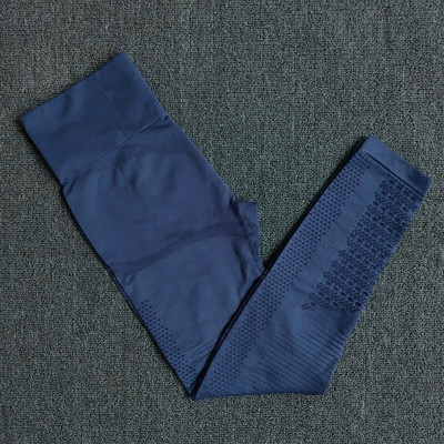 Bezšuvju Sieviešu Jogas Komplekts Sporta Apģērbs Fitnesa Apģērbs Dobs Apgriezts krekls ar augstu vidukli Sporta zāles legingi Sporta tērps