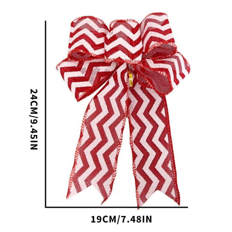 Crvene božićne vrpce Mašne Viseći ukrasi 24*19 cm mašne Poklon Ukrasi za božićno drvce Dekoracija za Božićnu zabavu Nova godina 2024. 6 kom.
