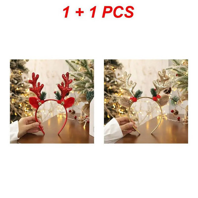 1/2/3 kom božićne trake za glavu šljokice sobovi rogovi uši trake za glavu božićni ukrasi rekviziti za zabavu Cosplay dodaci za kosu