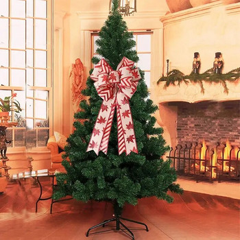 54 εκ. Μεγάλοι φιόγκοι για χριστουγεννιάτικο δέντρο DIY Στολίδια για γιρλάντα στεφάνι 2023 Καλά Χριστουγεννιάτικα Διακοσμητικά για το Σπίτι 2024 Πρωτοχρονιάτικο Λινά Φιόγκο