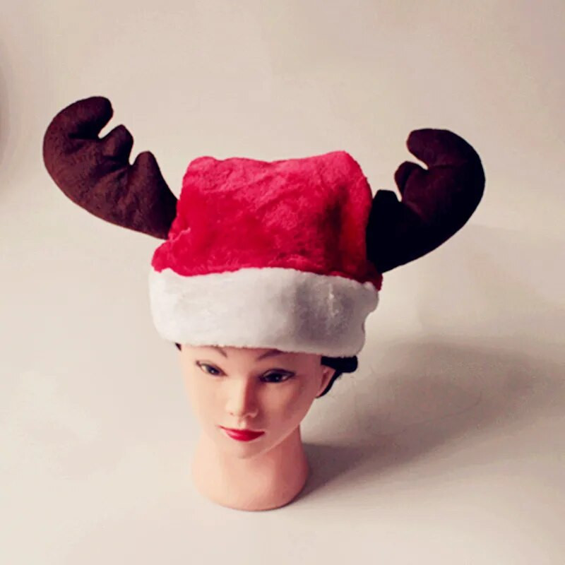 Mekane i pahuljaste božićne kape s plišanim sobovim rogovima za ugodan blagdanski ambijent Božićne kape Djeda Božićnjaka