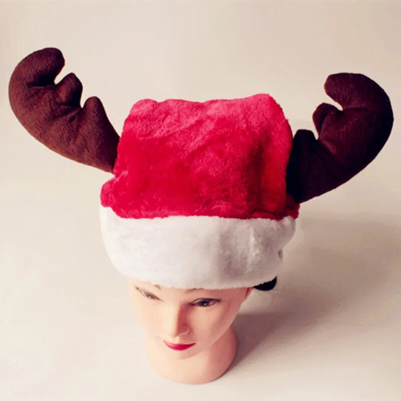 Mekane i pahuljaste božićne kape s plišanim sobovim rogovima za ugodan blagdanski ambijent Božićne kape Djeda Božićnjaka