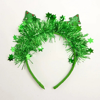 Творческа лента за коса с пайети за коледно дърво Детски коледни аксесоари за шапки Лента за глава за парти за деца Коледен декор