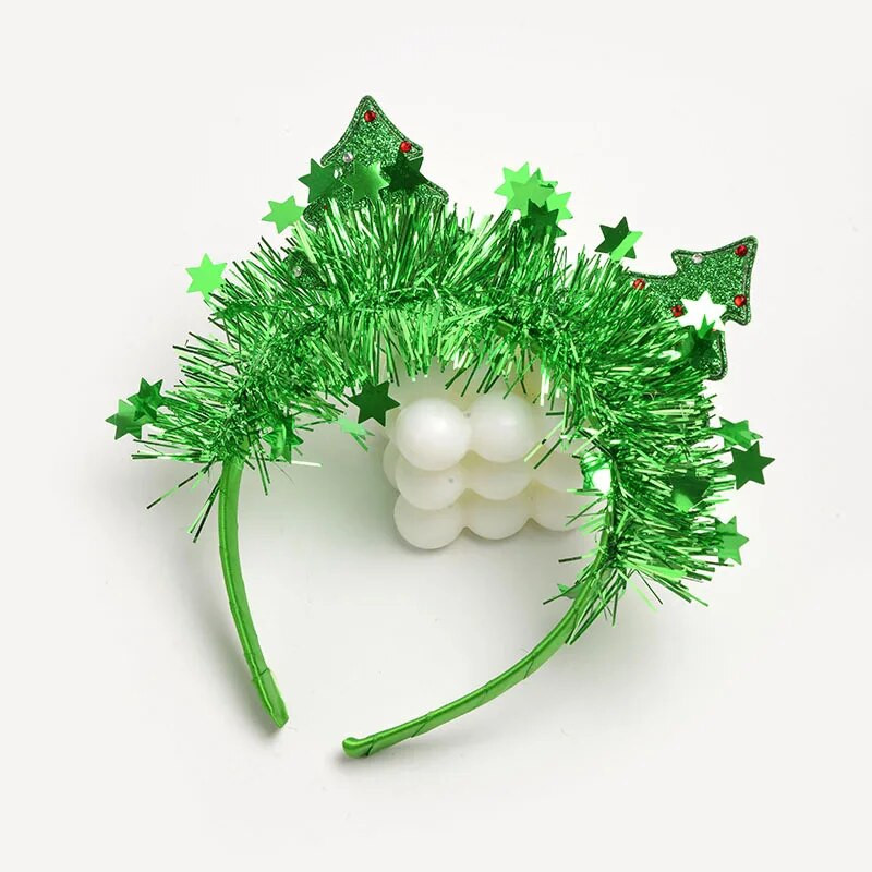 Radoša Ziemassvētku eglīšu vizulis matu lente Bērnu Ziemassvētku galvassegu piederumi ballītes priekšnesumam paredzēta galvas saite bērniem Ziemassvētku dekorēšanai
