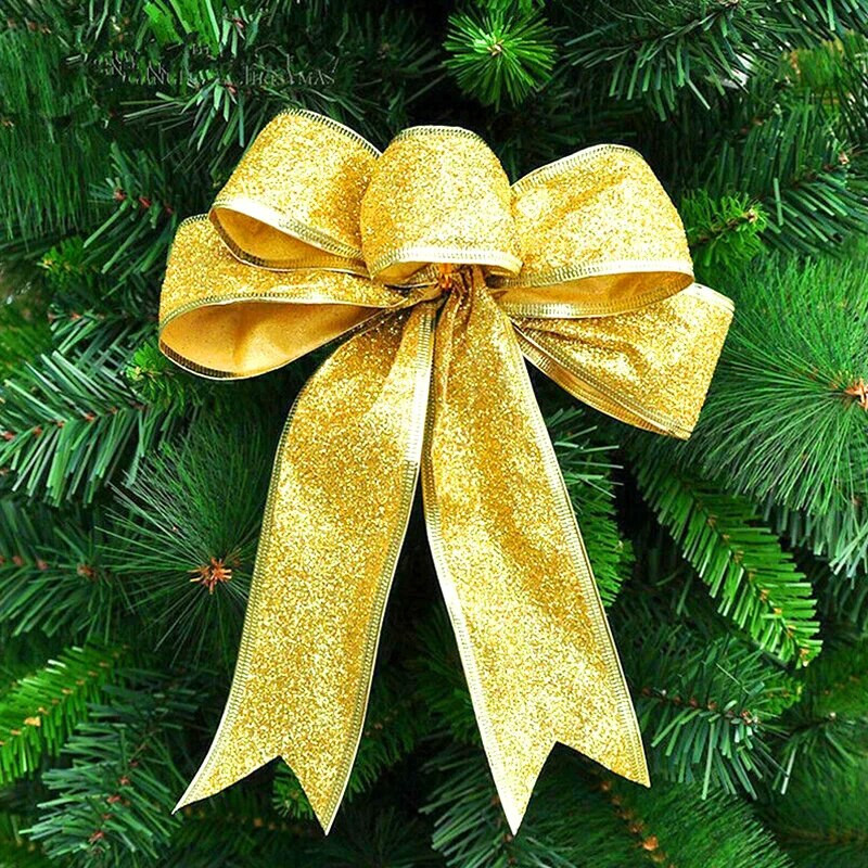5 komada svjetlucavih ukrasa s mašnama Kućni vijenac za božićno drvce Vrpce Mašne Dekoracije Božićna zabava Novogodišnji ukrasi Pribor