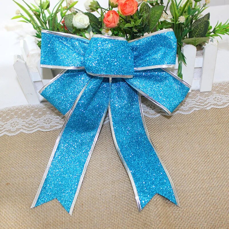 5 komada svjetlucavih ukrasa s mašnama Kućni vijenac za božićno drvce Vrpce Mašne Dekoracije Božićna zabava Novogodišnji ukrasi Pribor