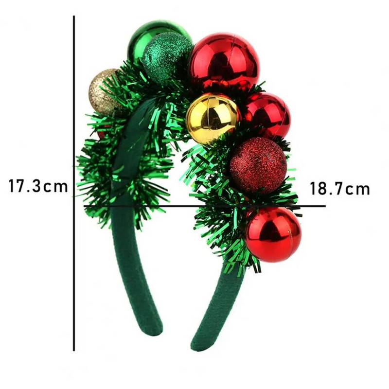 Naiste juuksepael Regular Fit peapael Värviline jõulujuuksepael Bells Confettiga pidulik elastne peapael Unisex uueks aastaks