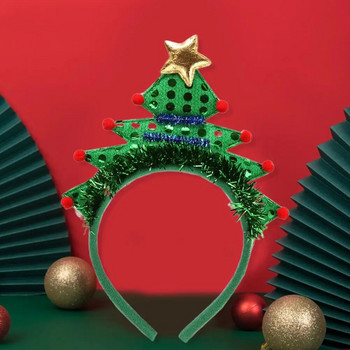 Εξαιρετικό χριστουγεννιάτικο κεφαλόδεσμο φωτεινό χρώμα χριστουγεννιάτικο δέντρο σε σχήμα στηριγμάτων απόδοσης Κοστούμι χριστουγεννιάτικο δέντρο με στεφάνη