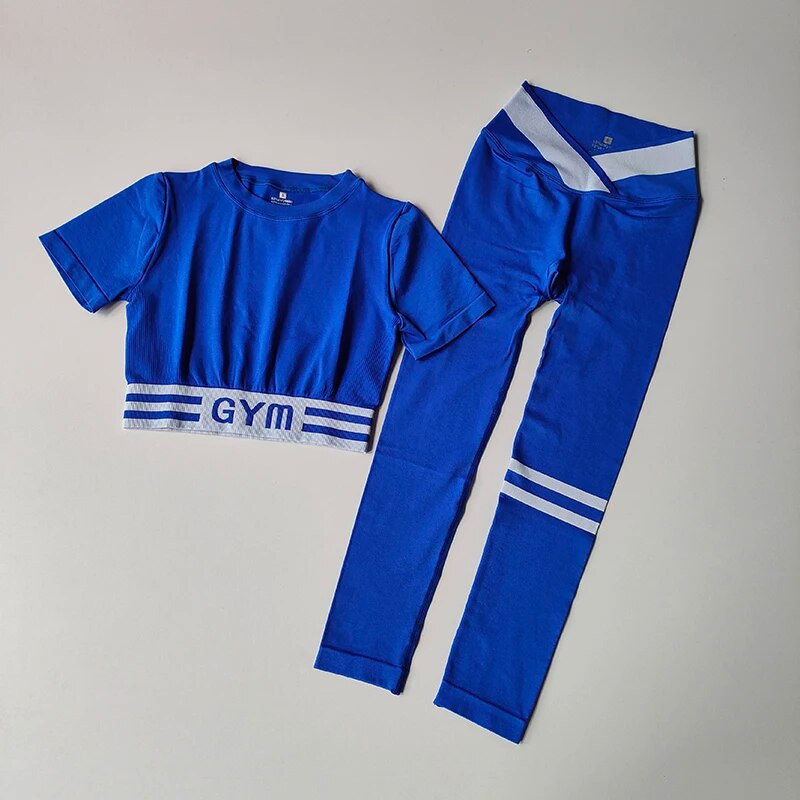 Bezšuvju Jogas Komplekts Fitnesa Sporta Komplekts Treniņa Apģērbs Sporta Komplekts Fitnesam Skriešanas Crop Augšējais legingi Sporta Kostīms