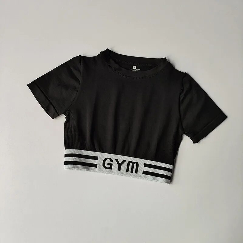 Bezšuvju Jogas Komplekts Fitnesa Sporta Komplekts Treniņa Apģērbs Sporta Komplekts Fitnesam Skriešanas Crop Augšējais legingi Sporta Kostīms