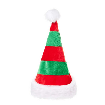 Шапки на Дядо Коледа за възрастни Деца Пухкава кадифена шапка на коледен елф с кожена гарнитура Празнични парти партита за Нова година