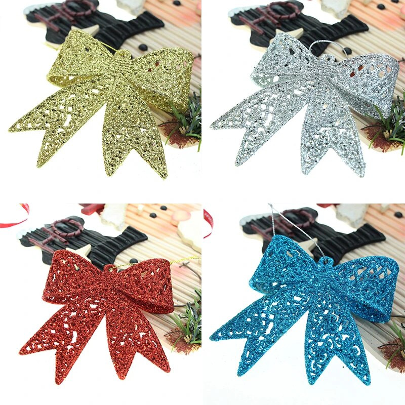 Svjetlucava božićna mašna Dekoracija Božićno drvce Jednobojna šuplja mašna DIY Božićni vijenci Dekorativni ukrasi Potrepštine za zabavu