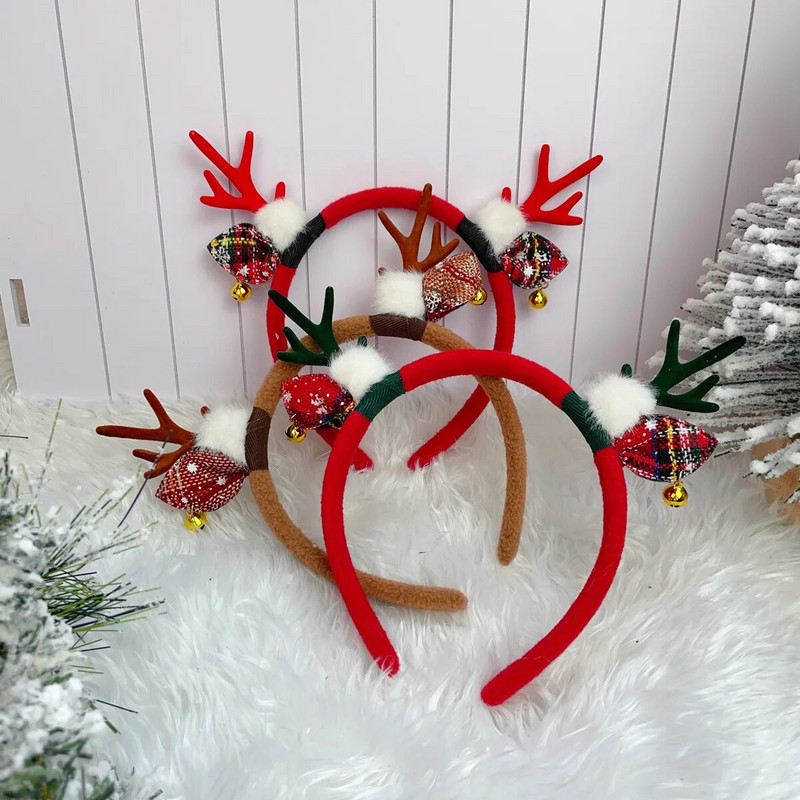 Božićna traka za glavu s rogovima od jelenjih rogova Ženske klasične elastične uši od sobovih rogova Obruč za kosu Djeda Mraza Trake za glavu za božićnu zabavu Dodaci