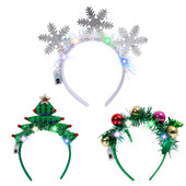 Božićna traka za glavu s LED svjetlom Snježne pahulje Božićna drvca Svjetleća traka za glavu Lijepa svjetlucava gumica za kosu Dječji darovi Božićni ukras