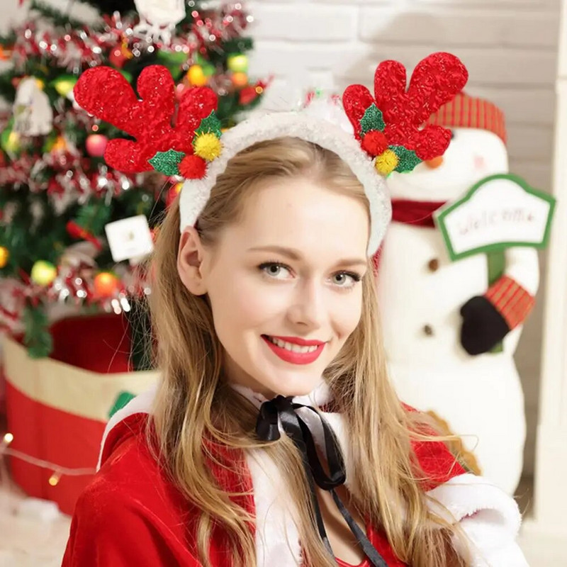 Galvas stīpa gluda mala Pretplaisāšana Dekoratīvs Jauki galvas stīpas dekors matu stīpa Ziemassvētkiem