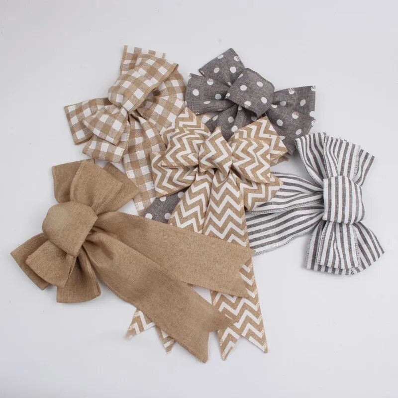 Božićne lanene vrpce Dekoracija Sretan Božić Božićno drvce Tiskanje mašnica Vrpca za omatanje poklona Privjesak za božićno drvce