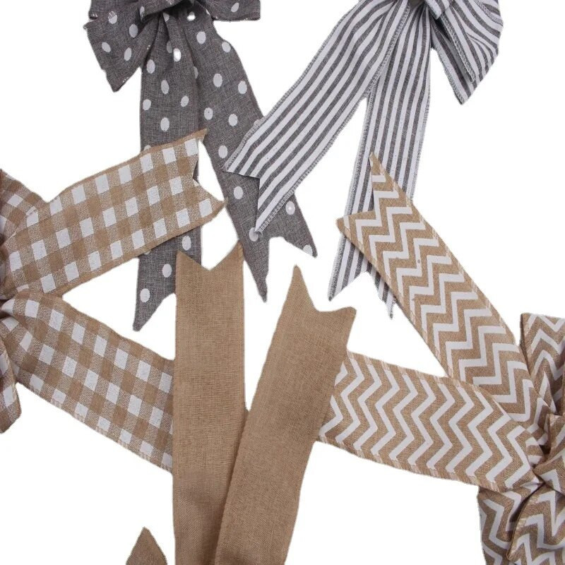 Božićne lanene vrpce Dekoracija Sretan Božić Božićno drvce Tiskanje mašnica Vrpca za omatanje poklona Privjesak za božićno drvce