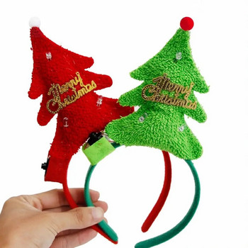 1Pc Λαμπερό χριστουγεννιάτικο δέντρο Headband Καλά Χριστούγεννα LED Hairband Festival Party Cartoon Γούνινες κορδέλες μαλλιών Πρωτοχρονιάτικα καλύμματα κεφαλής