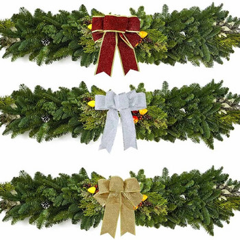 Κρεμαστό στολίδι για χριστουγεννιάτικο δέντρο DIY Glitter Χρυσό/Κόκκινο φιόγκο Χειροτεχνία με παπιγιόν Πρωτοχρονιά 2024 Navidad Natal Noel Κουτί δώρου Διακοσμητικό στεφάνι