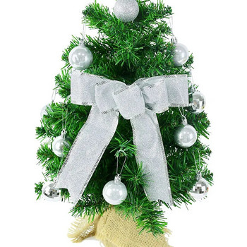Направи си сам Коледна елха Висящ орнамент Блестящ златен/червен лък Панделка Занаяти Нова година 2024 Navidad Natal Noel Подаръчна кутия Декорация на венец