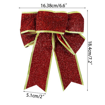 DIY Ziemassvētku eglītes piekārts rotājums, mirdzošs zelta/sarkans loks, bantītes, amatniecība Jaunais gads 2024 Navidad Natal Noel dāvanu kastes vainaga dekors