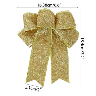 DIY Ziemassvētku eglītes piekārts rotājums, mirdzošs zelta/sarkans loks, bantītes, amatniecība Jaunais gads 2024 Navidad Natal Noel dāvanu kastes vainaga dekors