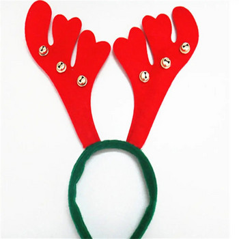 Χριστουγεννιάτικο Headband Big Bell Κόκκινα μη υφαντά κέρατα Headband Χριστουγεννιάτικα αξεσουάρ μαλλιών Big bell antlers