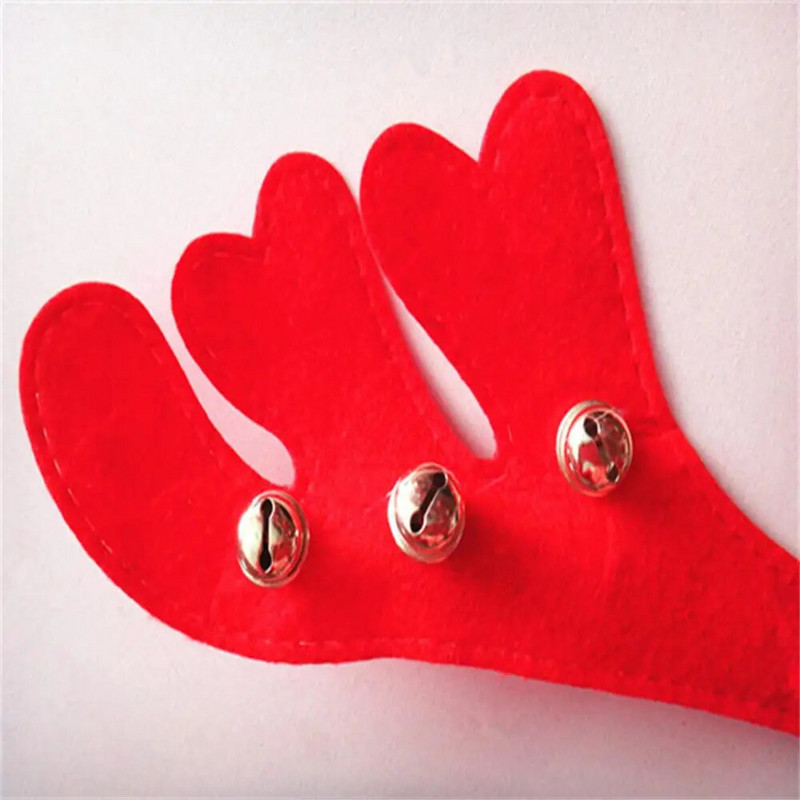 Božićna traka za glavu Veliko zvono Crveno netkano rogovlje Traka za glavu Božićni dodaci za kosu Veliko zvono Rogovi