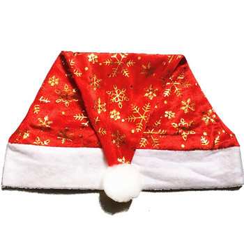 Бърза доставка 38x29 см червена кърпа злато сребро снежинка коледна шапка коледна парти украса подарък за възрастни новогодишен декор