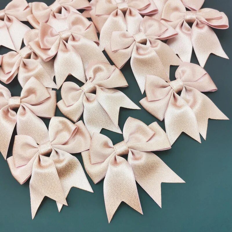 (15 kom/pakiranje) Veličina 7 cm, ružičasta zlatna vrpca, mašna, rukotvorine, rukotvorine, ukrasi za zamatanje darova, pribor za svadbe