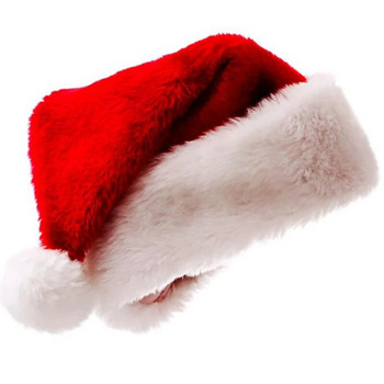 Коледна плюшена мека шапка Дядо Коледа Червени къси плюшени шапки Noel Merry Christmasma Декор Подарък Нова година Коледна украса