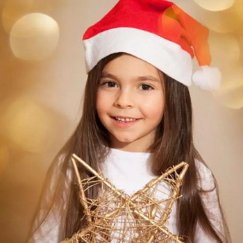 Χριστουγεννιάτικο βελούδινο μαλακό καπέλο Άγιος Βασίλης Κόκκινο κοντό βελούδινο καπέλο Noel Καλά Χριστουγεννιάτικο ντεκόρ Δώρο Πρωτοχρονιάς Χριστουγεννιάτικη διακόσμηση