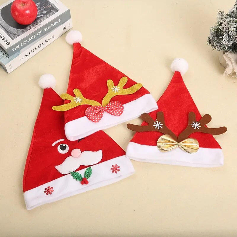 Ziemassvētku cepures Jaungada cepure Pieaugušajiem Bērnu cepures Ziemassvētku rotājumi mājām Ziemassvētki Ziemassvētku vecīša dāvanas Silta ziemas cepure