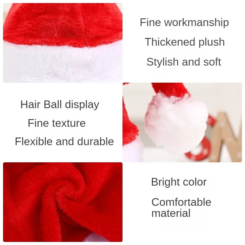 Ziemassvētku cepures Jaungada cepure Pieaugušajiem Bērnu cepures Ziemassvētku rotājumi mājām Ziemassvētki Ziemassvētku vecīša dāvanas Silta ziemas cepure