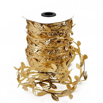 10 metru zīda lapu formas mākslīgais zieds, zaļas lapas mājas kāzu dekorēšanai. DIY vainags Scrapbooking Amatniecības viltus zieds